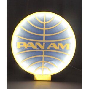 Pan Am Retro Illuminated Wall Or Desk Light Sign With Iconic Logo Design